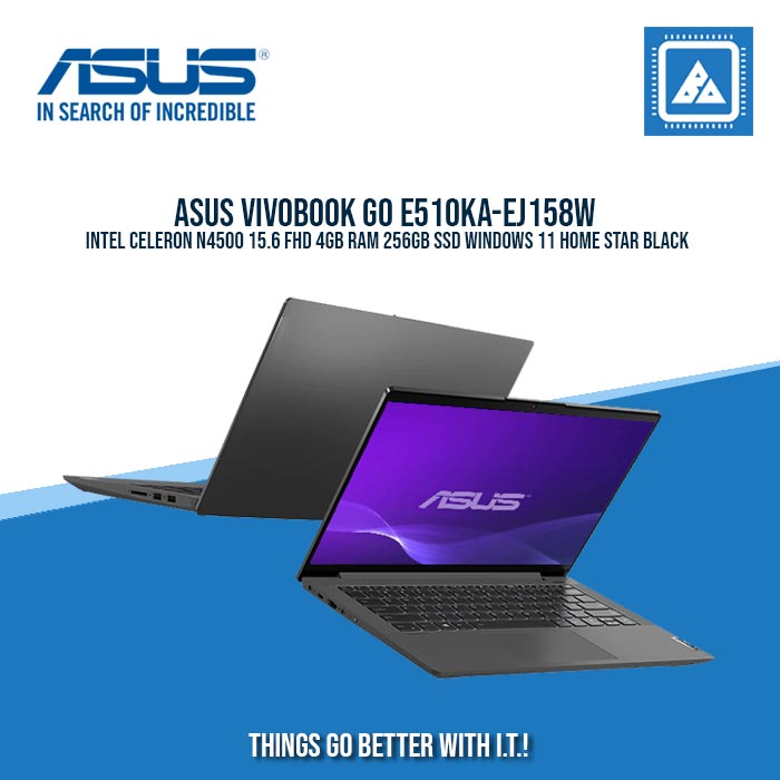 ASUS VIVOBOOK GO E510KA-EJ158W CEL-N4500/4GB/256GB NVME | BEST FOR STUDENTS ASUS VIVOBOOK GO E510KA-EJ158W CEL-N4500/4GB/256GB NVME | BEST FOR STUDENTS